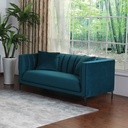 SOFA TELA 5016-2# 2 PUESTOS VELVET GREEN-D305# PTA/METAL# C/2 COJIN