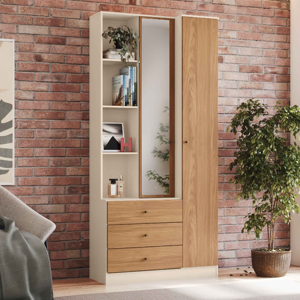 CLOSET DOHA# DA332-129# NATURE OFF WHITE 2P/3GVT# 180x80x40CM