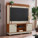 CENTRO DE ENTRETENIMIENTO HOME FREMONT# 2001151# 160X183X36CM# COLOR 763 CINAMOMO MEL/PEROLA METALIZADO 2 PUERTAS