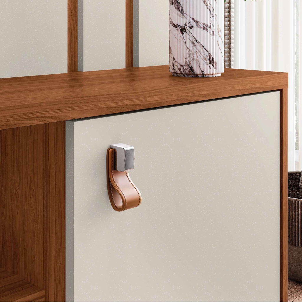 CENTRO DE ENTRETENIMIENTO HOME FREMONT# 2001151# 160X183X36CM# COLOR 763 CINAMOMO MEL/PEROLA METALIZADO 2 PUERTAS