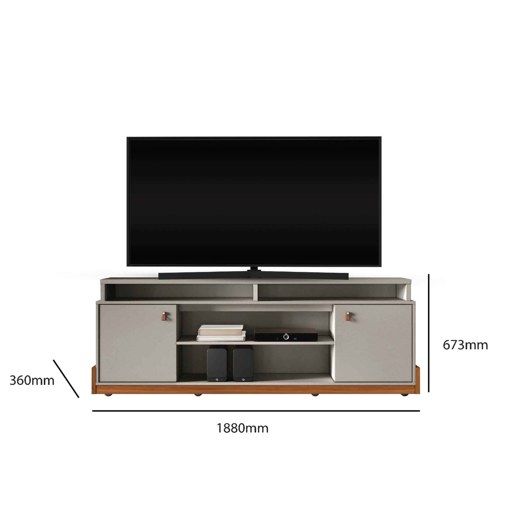 GABINETE P/TV MONTANA# 1005138# GRIGIO 766# FOSCO/CINAMOMO MEL# 2 PUERTAS