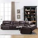 SOFA RECLINABLE ELECTRICO CUERO/VINIL OVALADO RD5309CF56L+61N+56N+61N+66N+56R# CHOCOLATE-H351&H351B#- PZ C/1 CONSOLA 