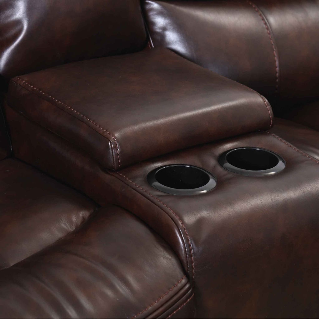 SOFA RECLINABLE ELECTRICO CUERO/VINIL OVALADO RD5309CF56L+61N+56N+61N+66N+56R# CHOCOLATE-H351&H351B#- PZ C/1 CONSOLA 