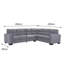 SOFA TELA L* 5424-63L+63R # C886# GRIS