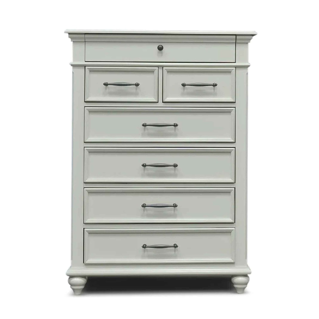 GAVETERO OYESTER BAY# CF441# 132X46X97CM VINTAGE WHITE SYN-90923#