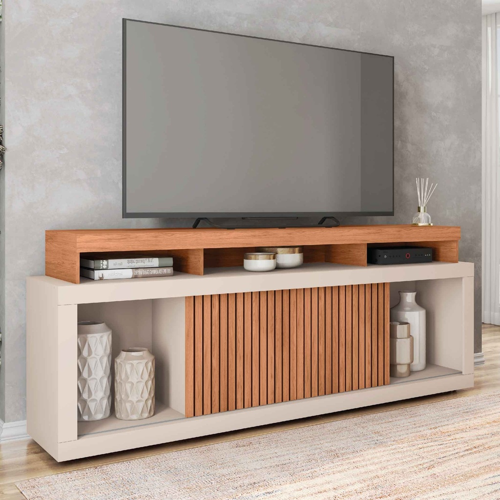 GABINETE P/TV AEGON# FREIJO/OFF WHITE# 180X39X74CM