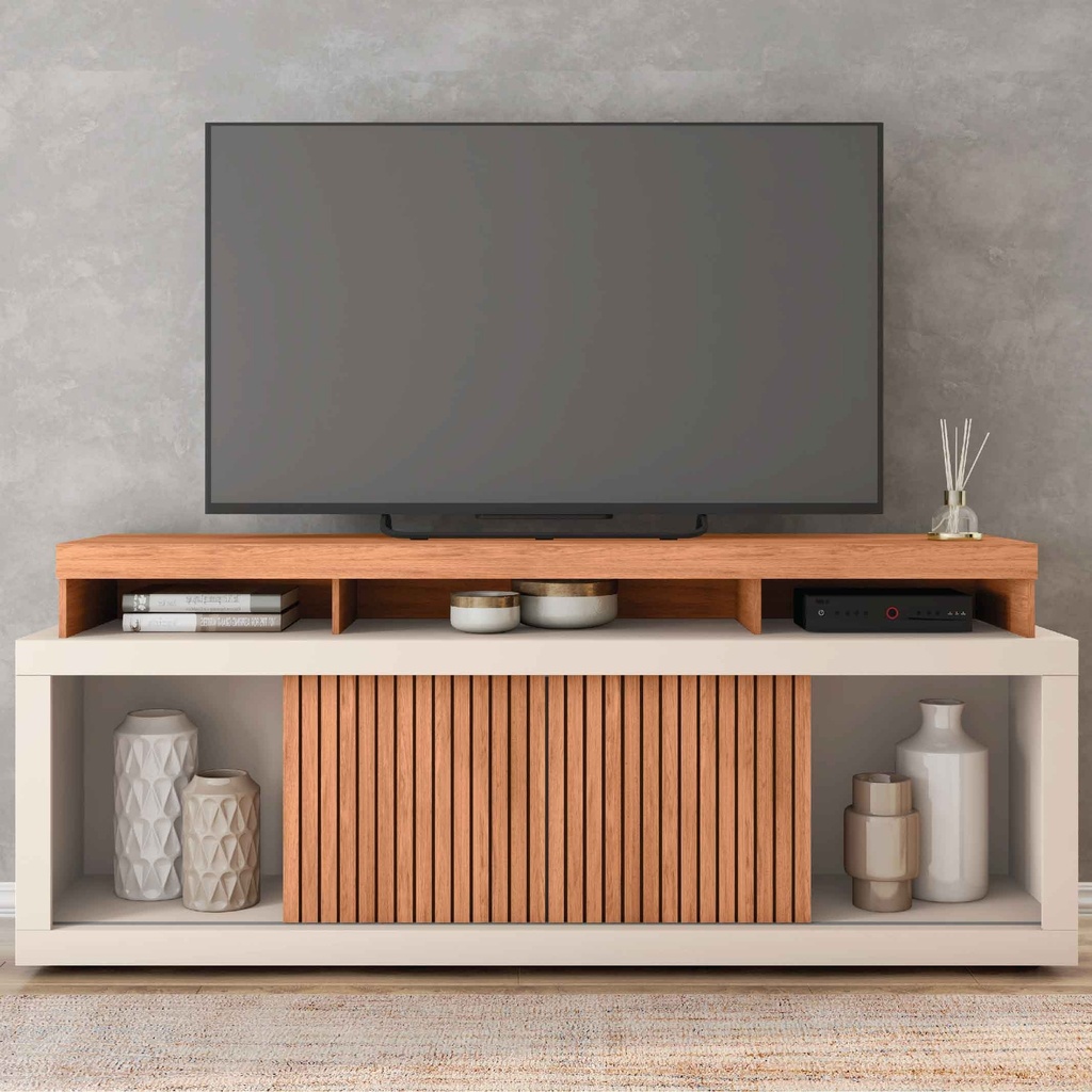 GABINETE P/TV AEGON# FREIJO/OFF WHITE# 180X39X74CM