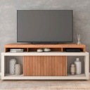 GABINETE P/TV AEGON# FREIJO/OFF WHITE# 180X39X74CM