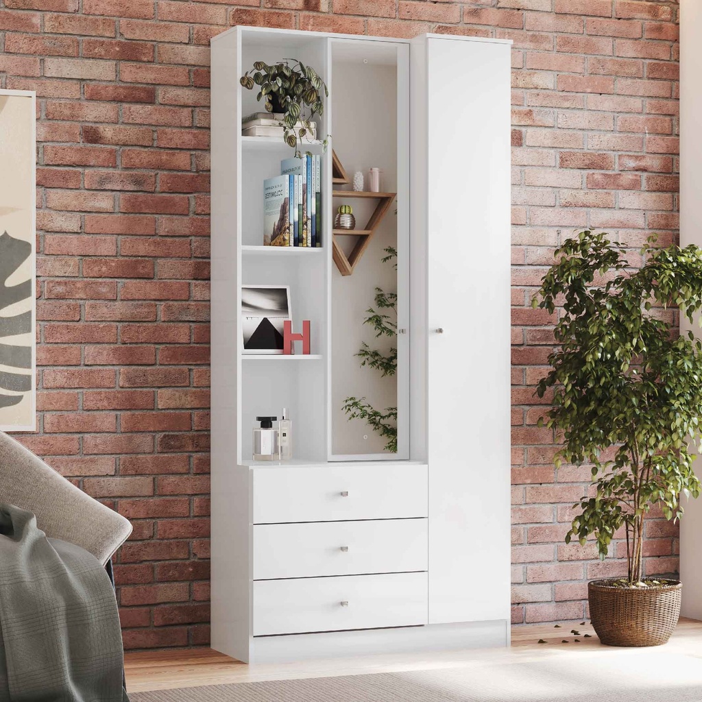 CLOSET DOHA# D332-10# BLANCO 2P/3GV 180X80X40CM