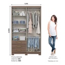CLOSET CAJU# DA135-130# CASTANO 4PUERTAS 120X46.5X200CM