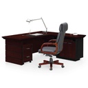 ESCRITORIO P/OFICINA LN-940# VENEER/WALNUT  P-033# 180X90X76CM+LATERAL