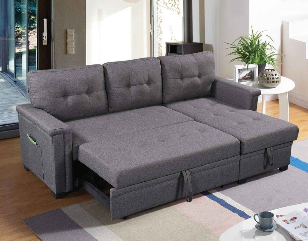 SOFA CAMA TELA 7423# GREY 2CJ