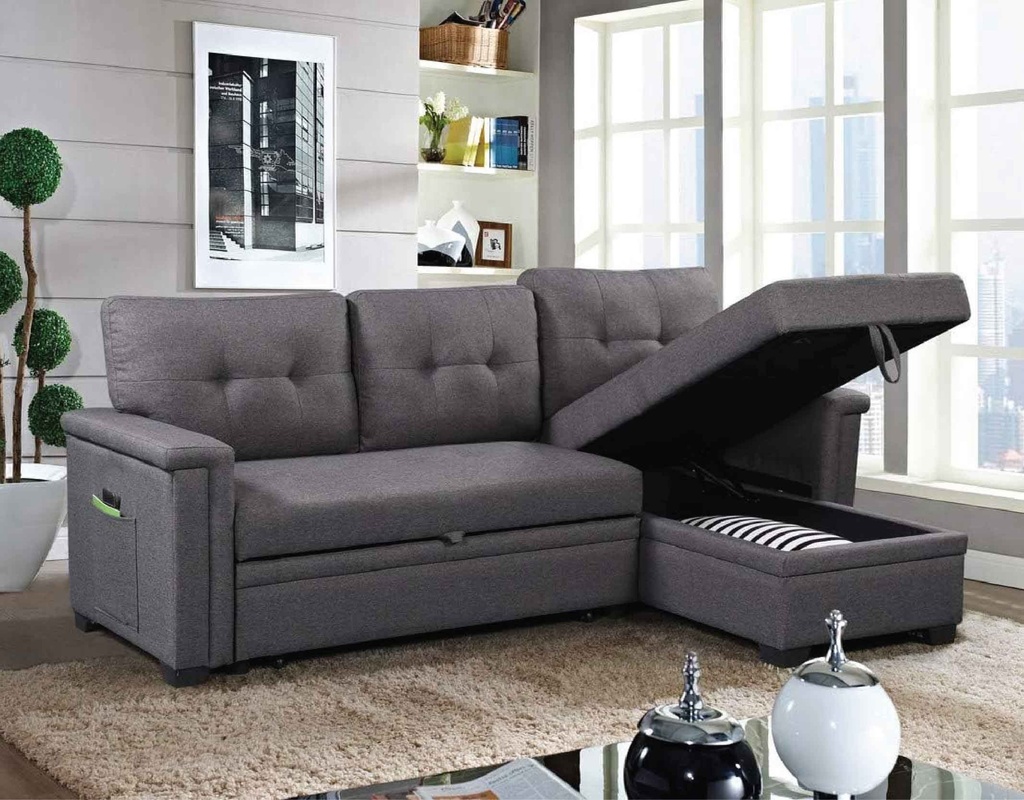 SOFA CAMA TELA 7423# GREY 2CJ