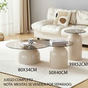 MESITA ESQUINERA AY-28# CAMEL GREY VIDRIO TEMPLADO/BASE DE METAL 50X40CM 2CJ