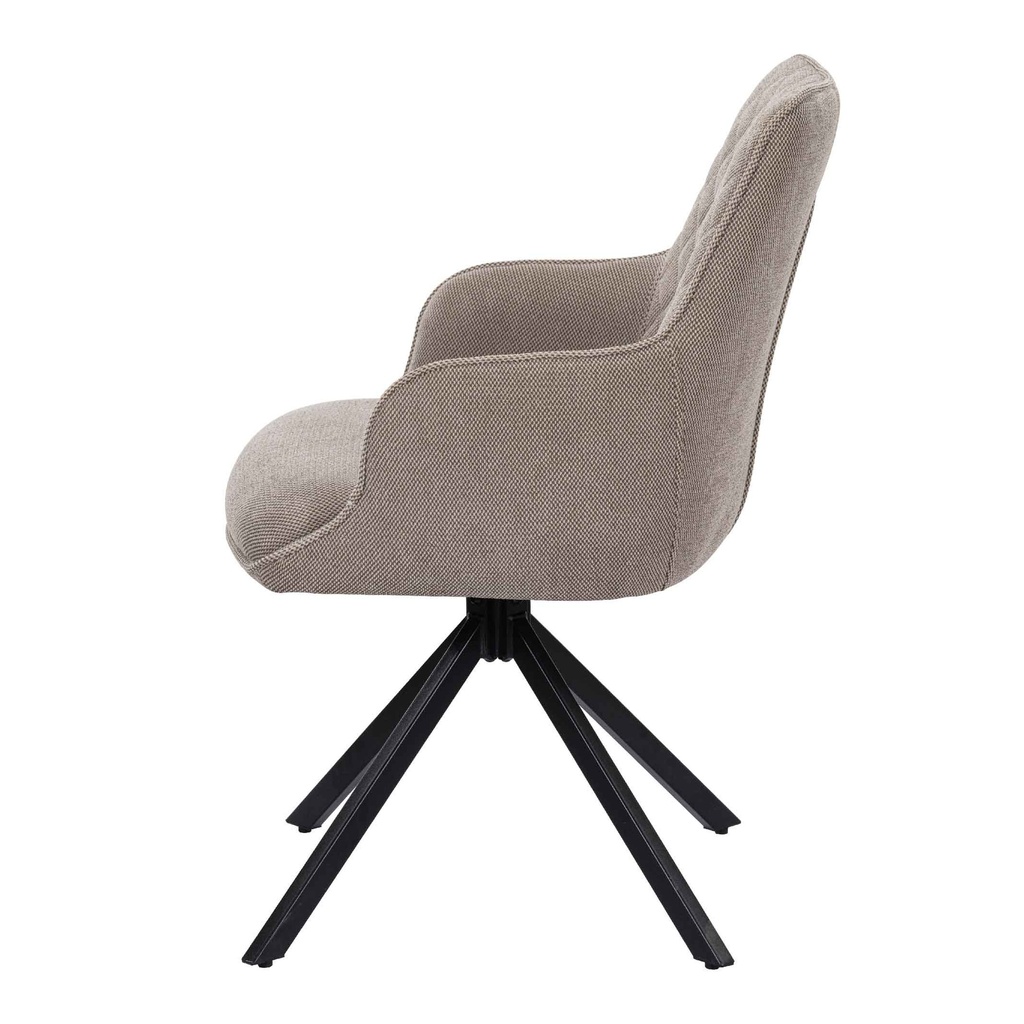 SILLA DE COMEDOR DC-3177# GIRATORIA CD355A-5# CHOCOLATE PATAS METAL NEGRO