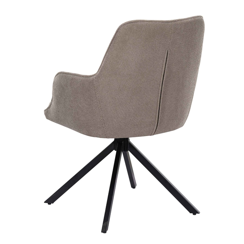 SILLA DE COMEDOR DC-3177# GIRATORIA CD355A-5# CHOCOLATE PATAS METAL NEGRO