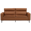 SOFA OFICINA VINIL XP-250# 3 PUESTO BROWN PATAS METAL