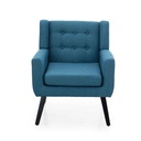 SILLA POLTRONA TELA XXY0066CA-SKD# COLOR BLUE LINEN# 1 PUESTO