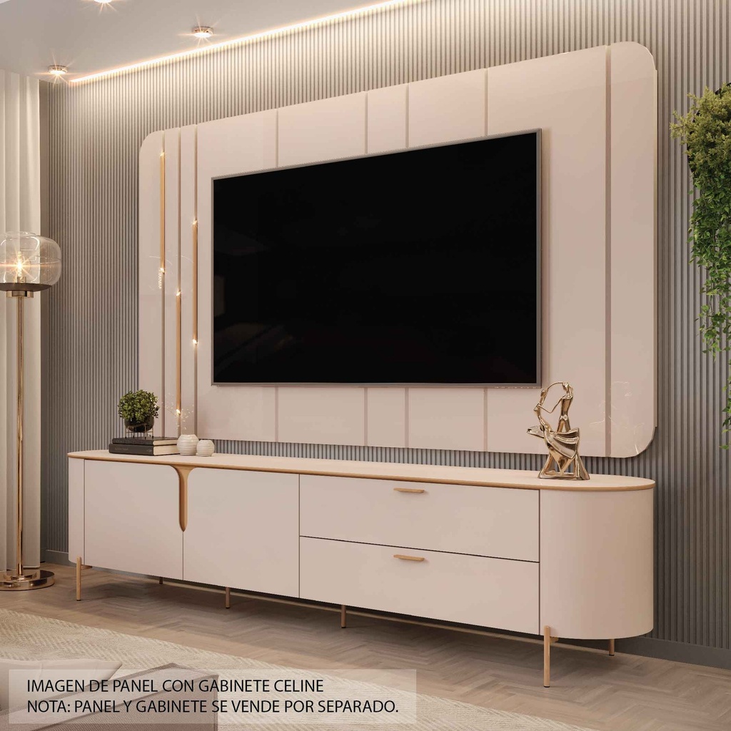 GABINETE P/TV CELINE# 32761.174# OFF BLANCO# 241X57X47CM