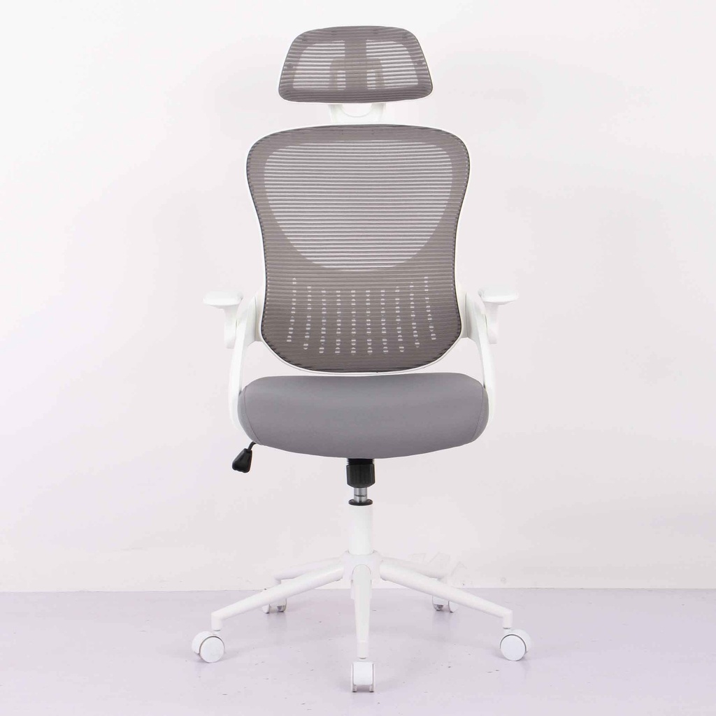 SILLA OFICINA HLC-3619FX-1# RESP/MALLA / COLOR GRIS/BLANCO/  C/BRAZO
