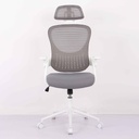 SILLA OFICINA HLC-3619FX-1# RESP/MALLA / COLOR GRIS/BLANCO/  C/BRAZO