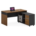 ESCRITORIO P/OFICINA KM-117R# 160X80X76CM+ LATERAL DERECHO# COLOR TP-904#+GRIS  2CJ