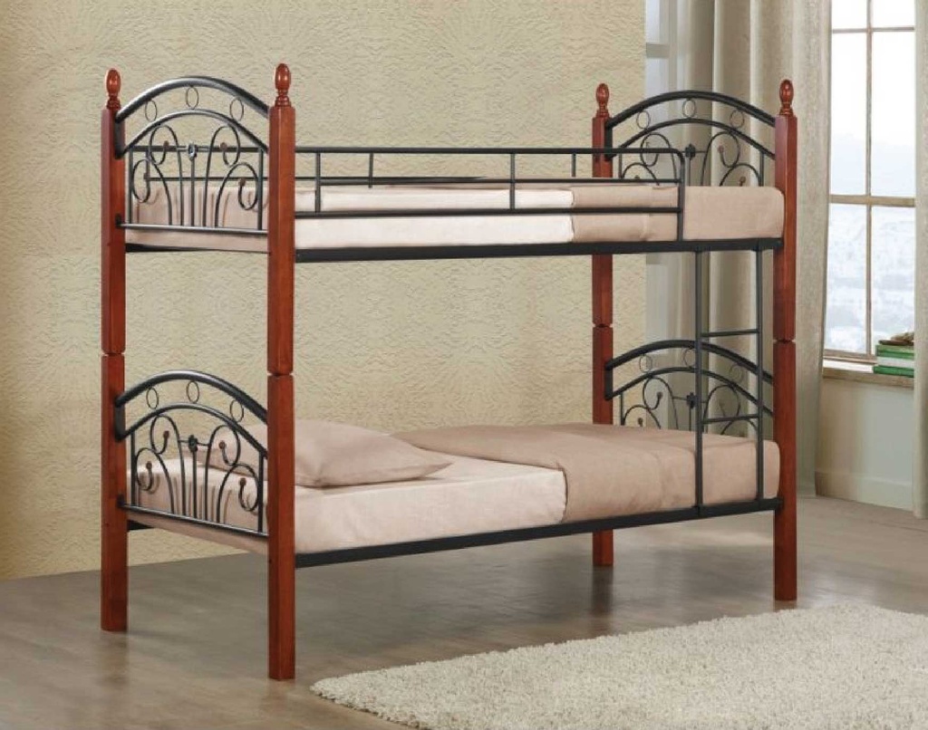 CAMAROTE DE HIERRO PS630# 0.90X1.90M NEGRA C/MADER TUBO/19MM