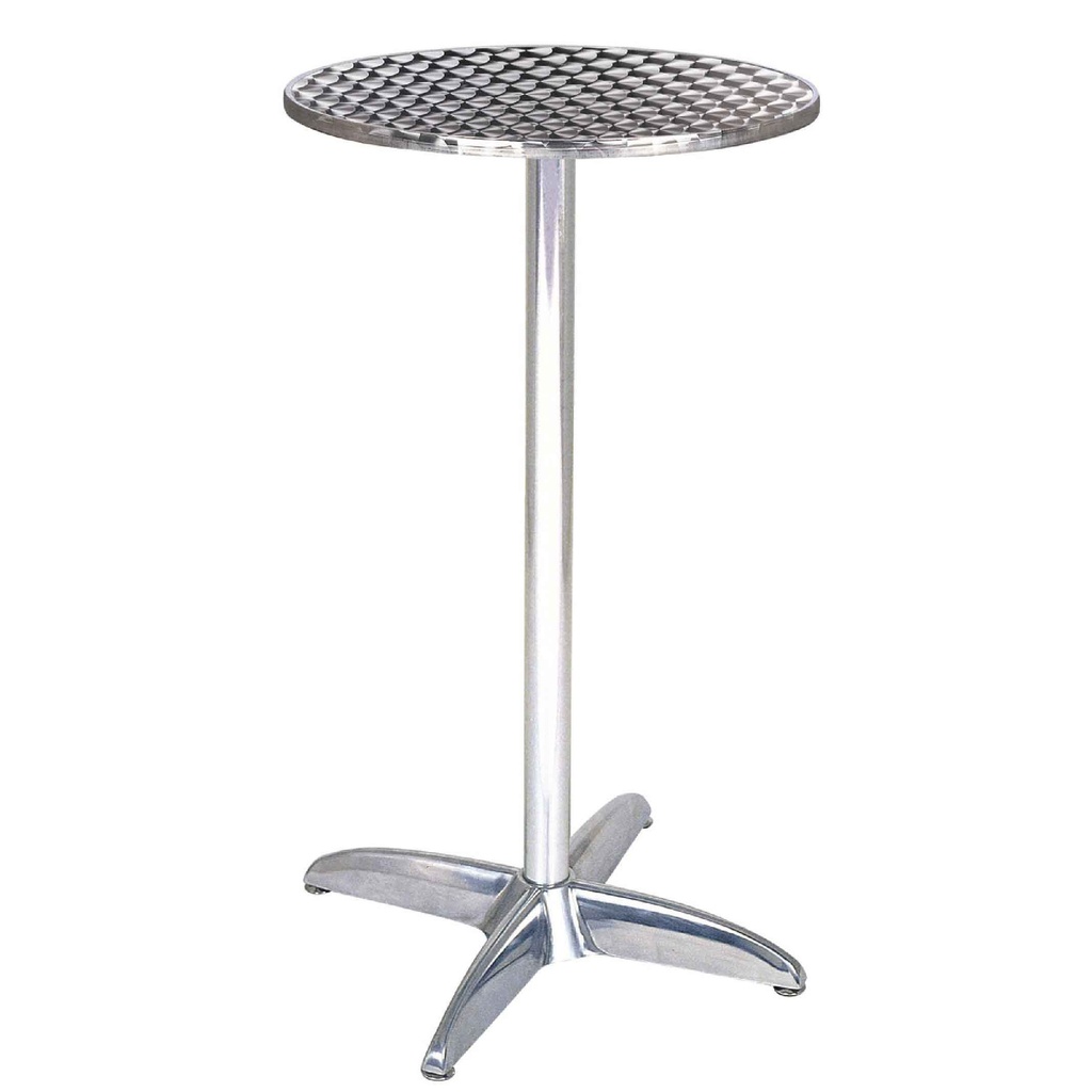 MESA DE ALUMINIO BAR ALTA MD2-2-4-L# REDON 60X60X110H