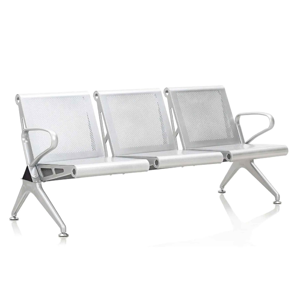 SOFA OFICINA METAL S6013# 3PTO GRIS SILVER TODO METAL 2CJ