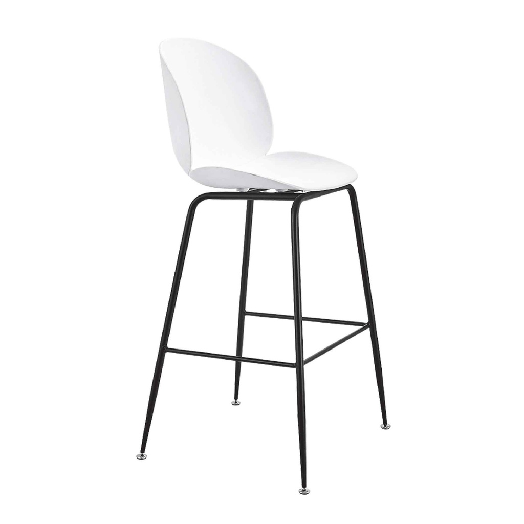 SILLA DE BAR PLASTICA PP-725# BLANCA XY-W-02# BASE METAL