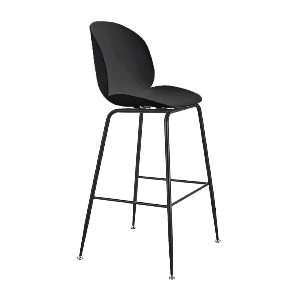SILLA DE BAR PLASTICA PP-725# NEGRA XY-B-03# C/PTS METAL NEG