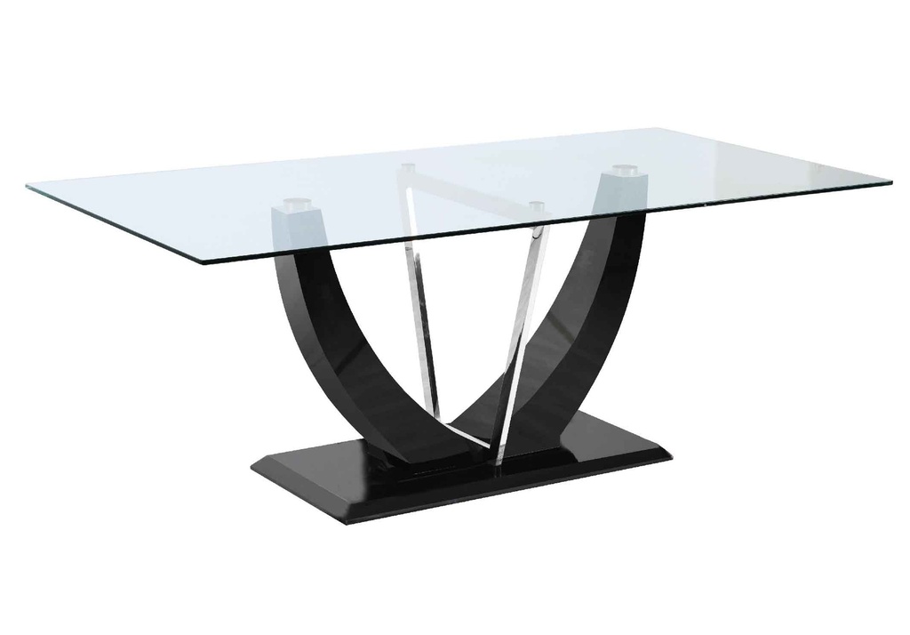 MESA COMEDOR VIDRIO F-907# RECT 170X100X76CM NEGRA