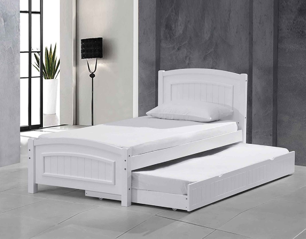 CAMA AUXILIAR/TWIN 1.00X1.90M J109-SB# BLANCA CON CAMA NIDO