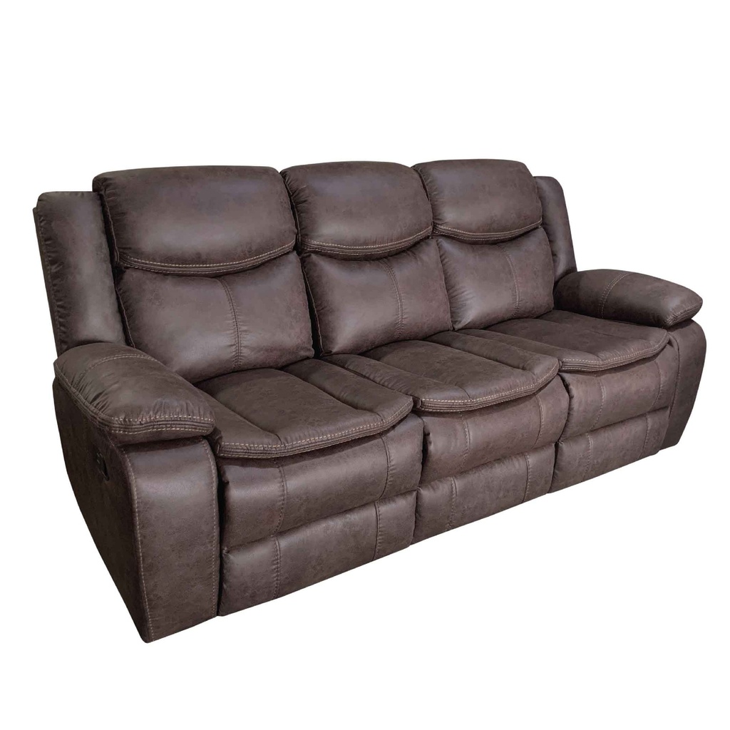 SOFA RECLINABLE TELA CX002A-53B# 3PUESTO TJ004 BROWN# CHOCOLATE