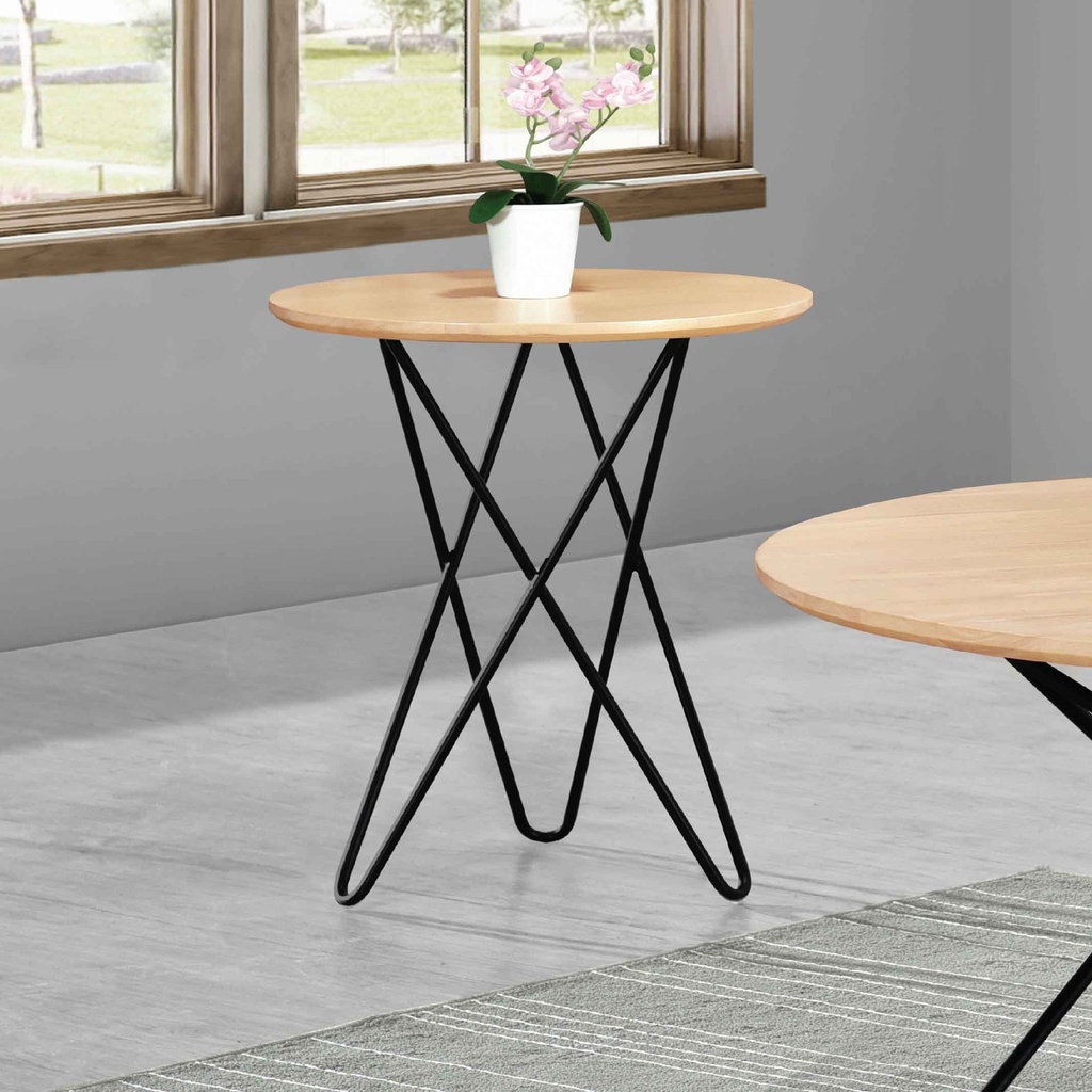 MESITA ESQUINERA TRIGO SIDE TABLE# REDONDA 40X53CM NATURAL  2CJ