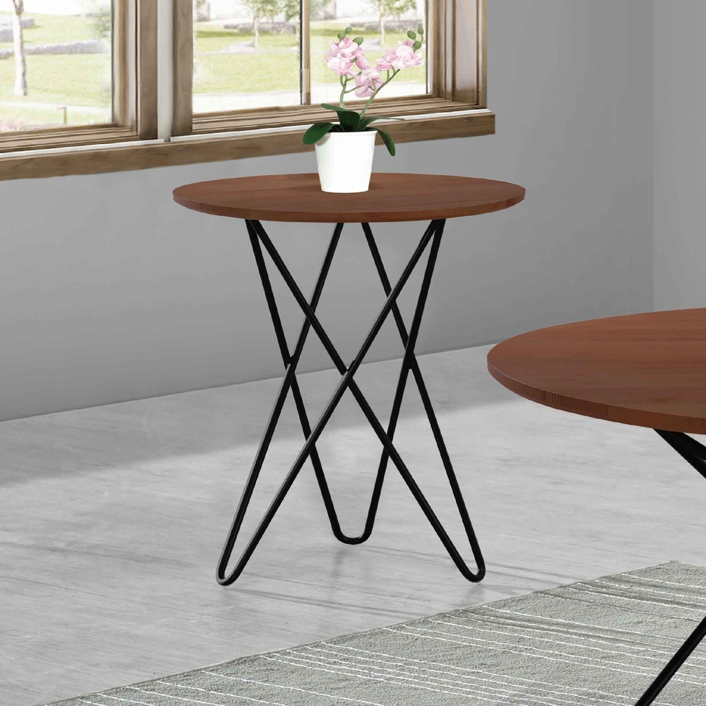 MESITA ESQUINERA TRIGO SIDE TABLE# REDONDA 40X53CM WALNUT 2CJ