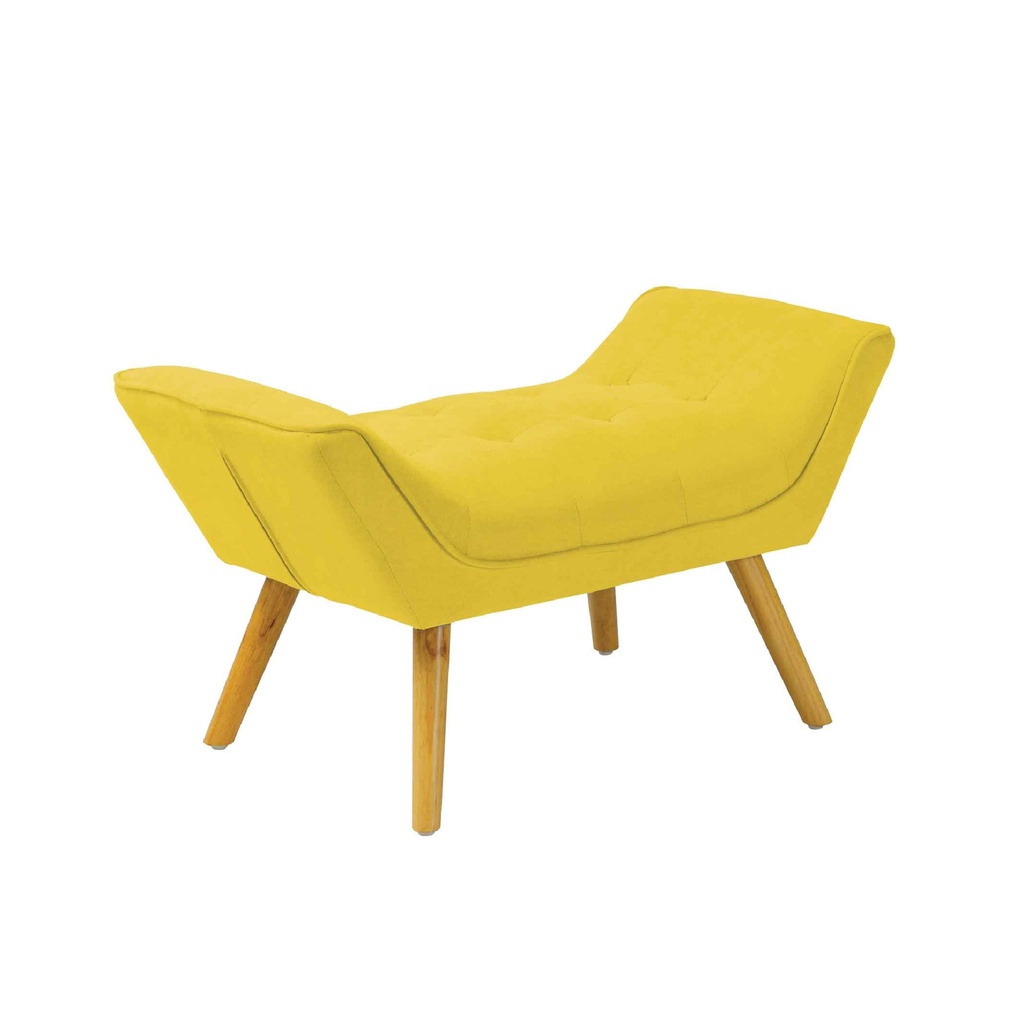 BANQUETA QH-6626# TELA AMARILLO 1606-12# PATA MADERA NATURAL