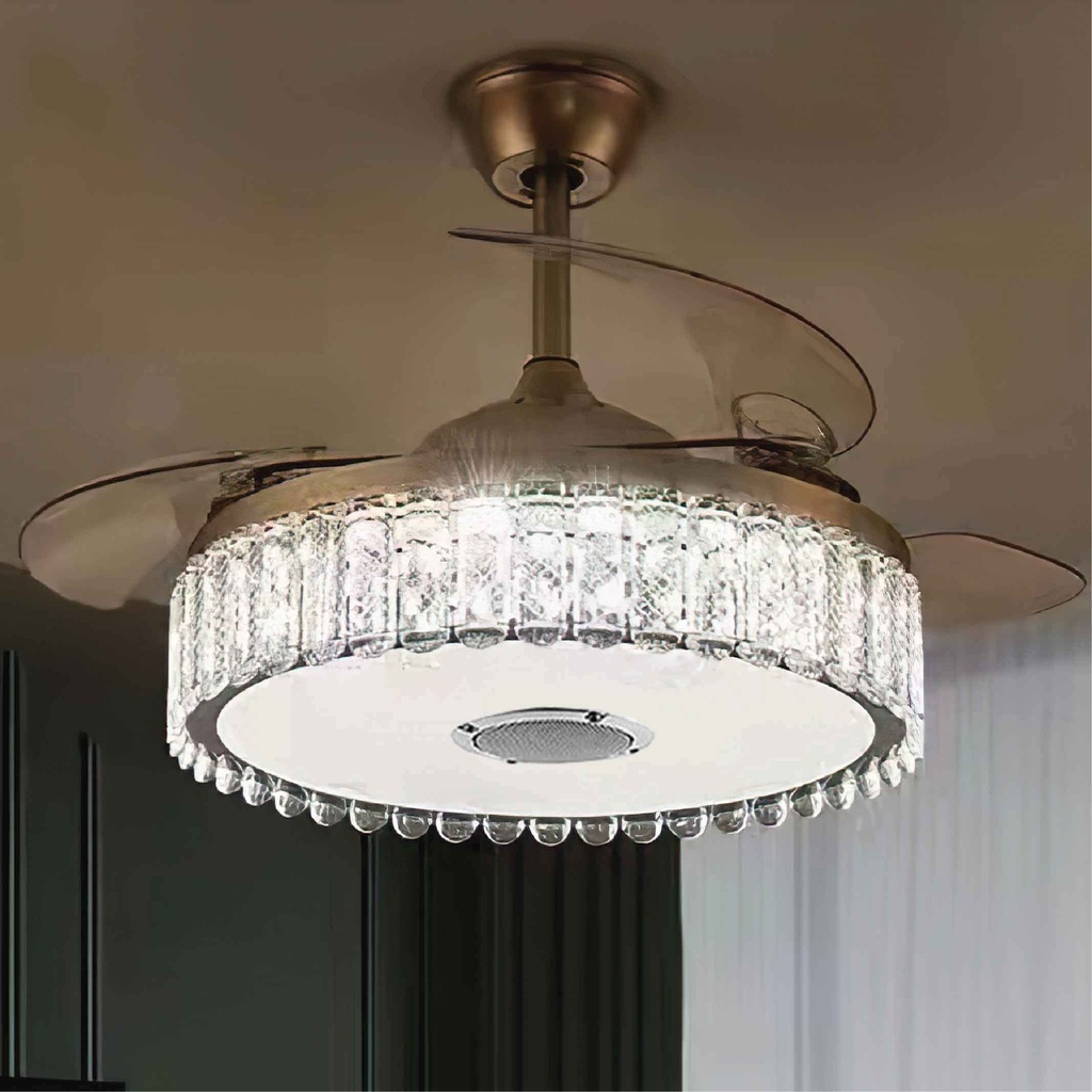 ABANICO DE TECHO CON LAMPARA 8210# LED BLUETOOTH