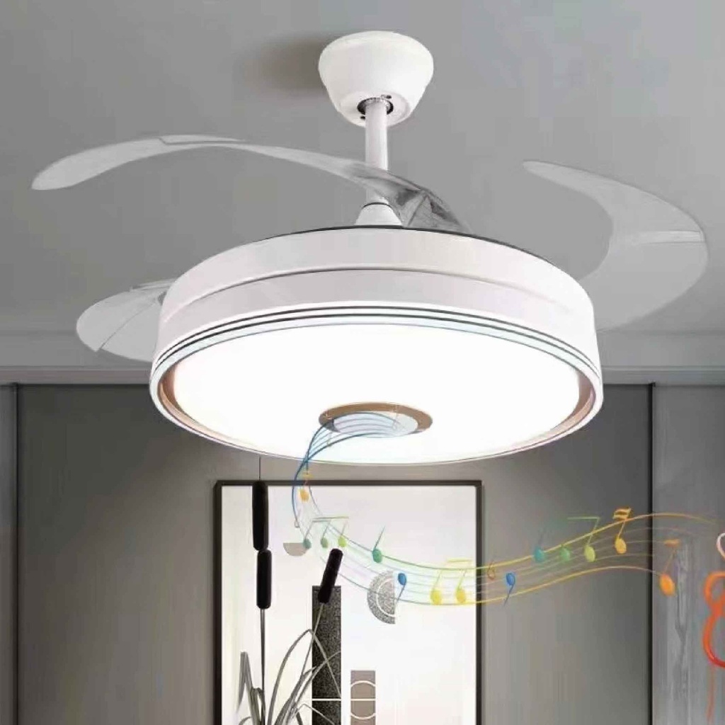 ABANICO DE TECHO CON LAMPARA 8979# LED BLUETOOTH