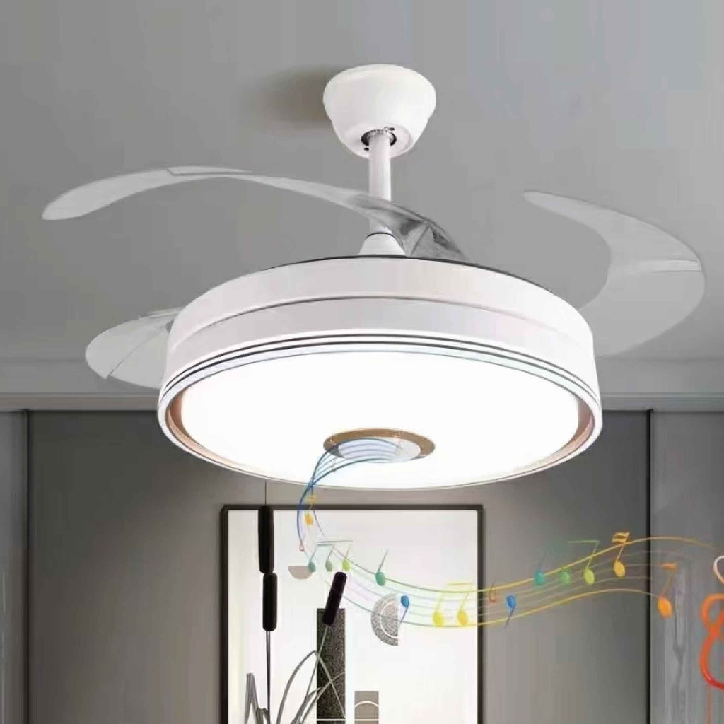 ABANICO DE TECHO CON LAMPARA 8979# LED BLUETOOTH