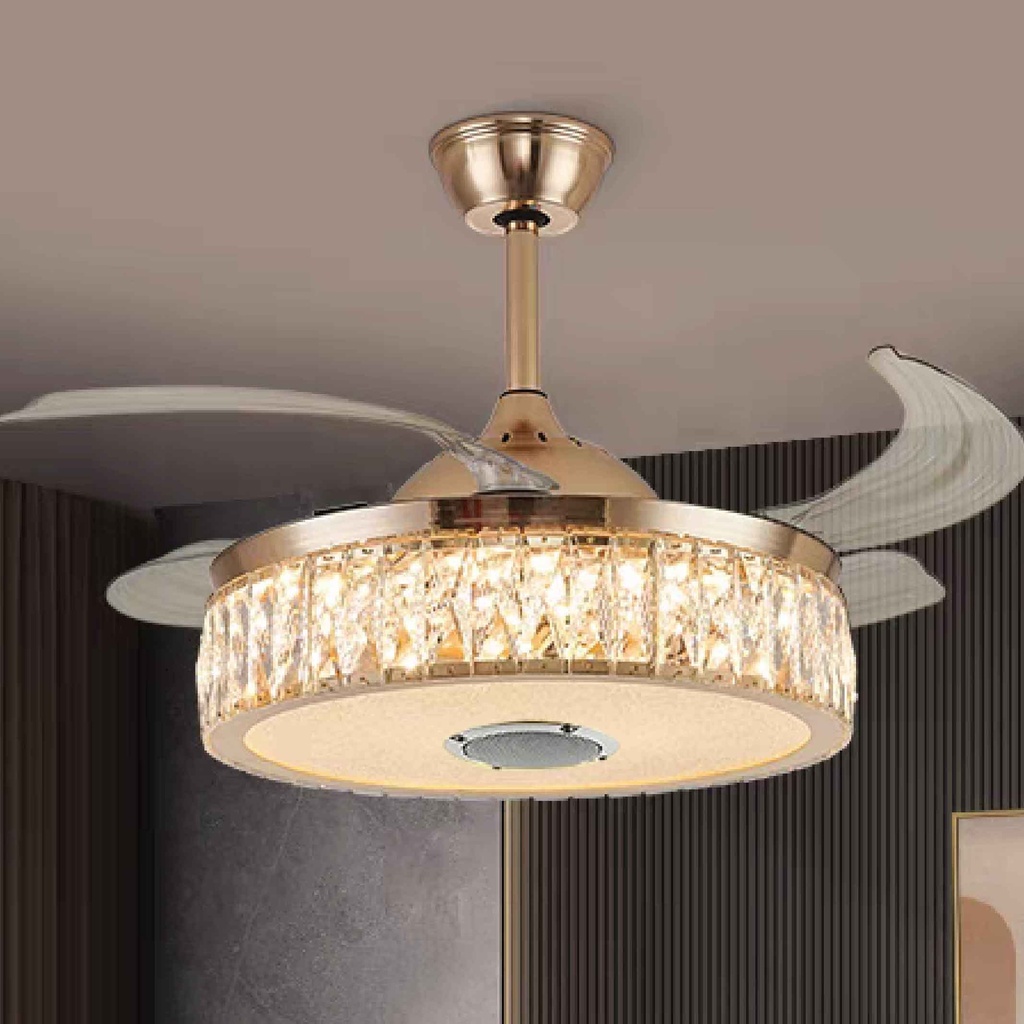 ABANICO DE TECHO CON LAMPARA 8213# LED BLUETOOTH