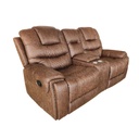 SOFA RECLINABLE TELA CX045A-52D# TELA PALOMINO# 2 PUESTO CON PORTAVASOS