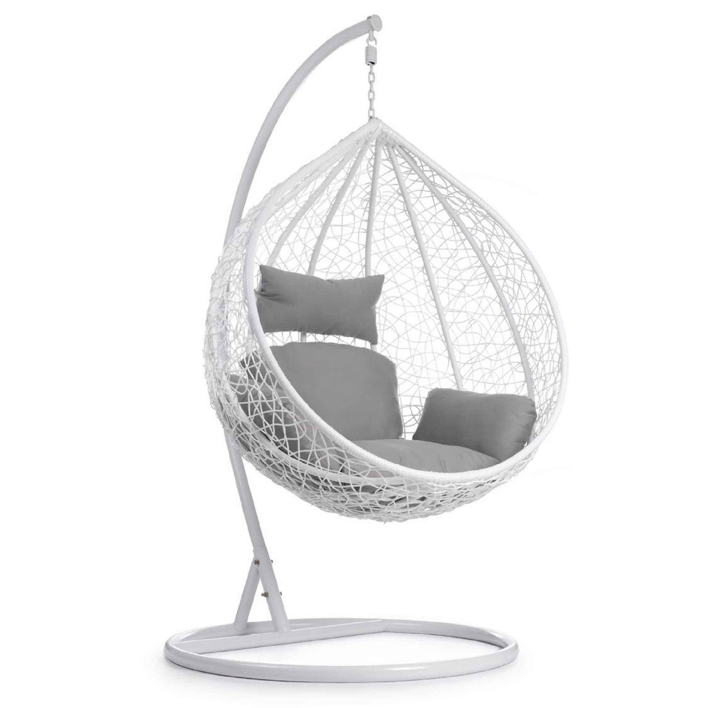 MIMBRE GUIRNALDA N-854# BLANCA COJIN GRIS