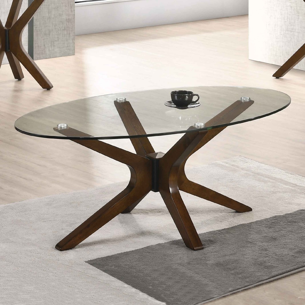 MESITA OVALADA TS DELMON# 120X70CM WALNUT 13774#