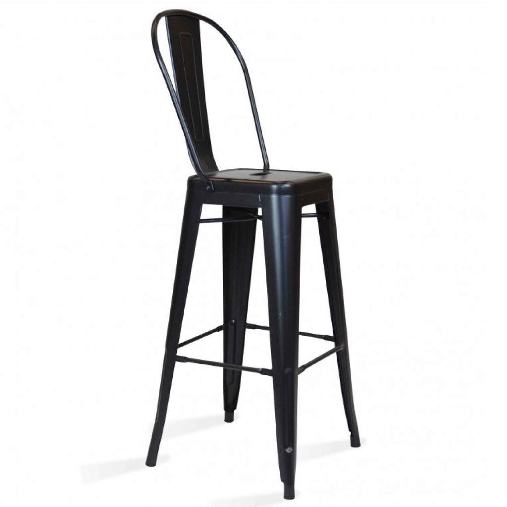 SILLA DE BAR ALTA ZS-T-630DB# METAL CON RESPALDAR ALTO 43X43X116CM