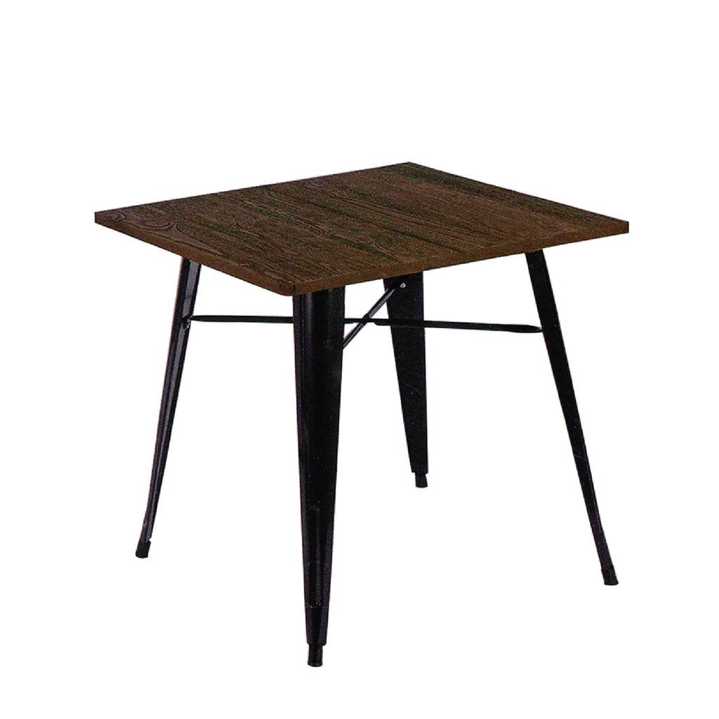 MESA CUADRADA ZS-Z-04# MATTE BLACK# SOBRE WALNUT 80X80X75CM