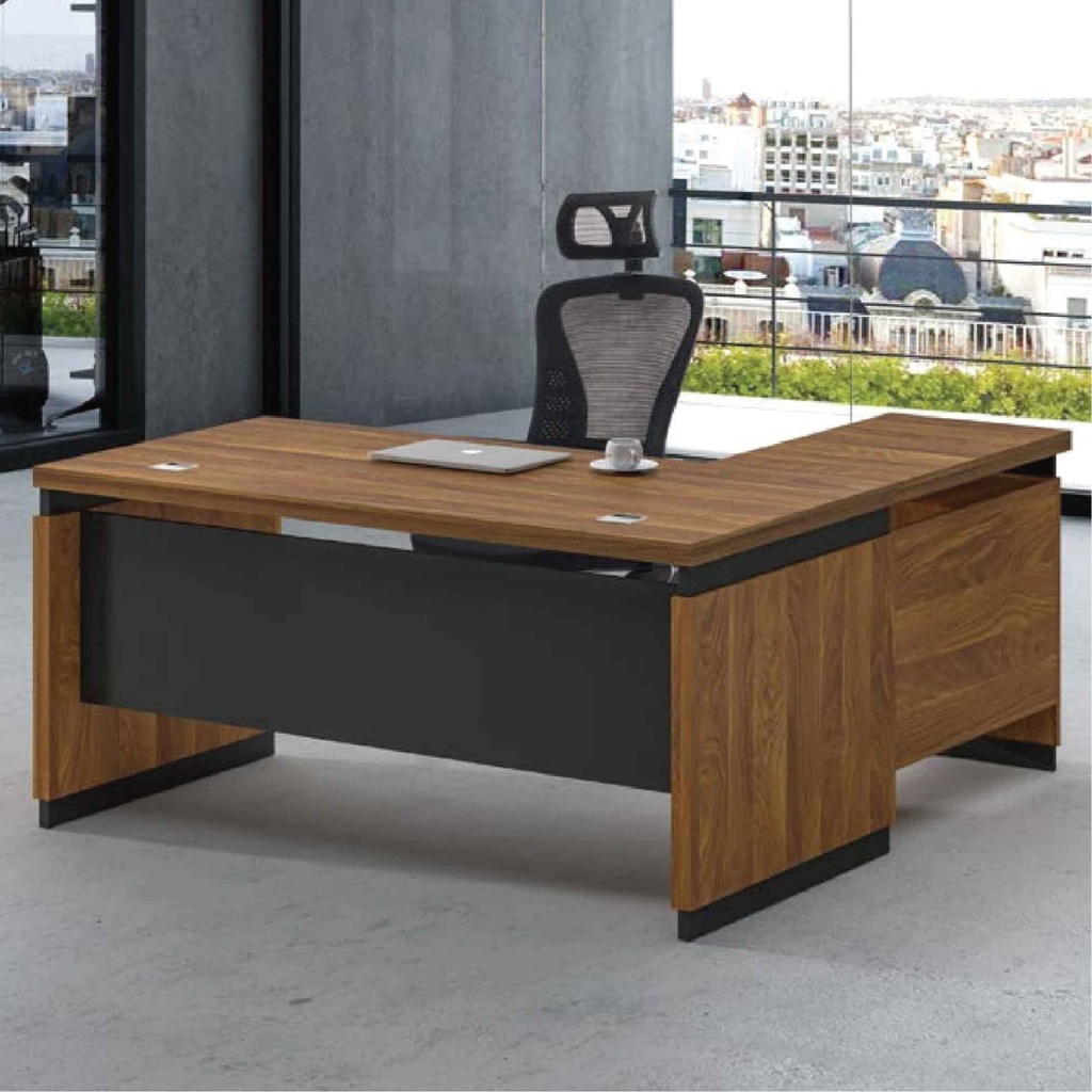 ESCRITORIO P/OFICINA KM-118L# 180X90X77CM+LATERAL TP904# +GRIS  3CJ