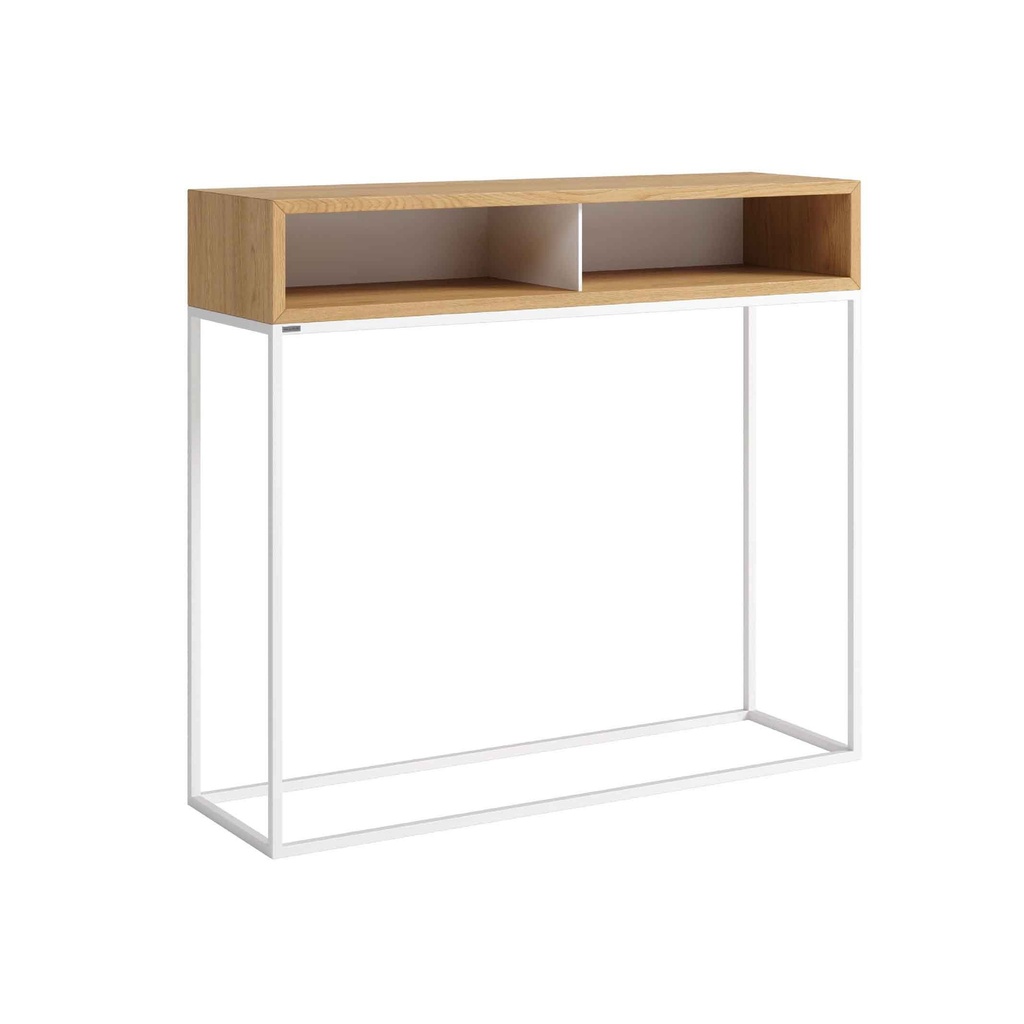 CONSOLA T-21016# 100X30X91CM PB HICKORY WHITE LEGS