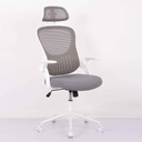 SILLA OFICINA HLC-3619FX-1# RESP/MALLA / COLOR GRIS/BLANCO/  C/BRAZO