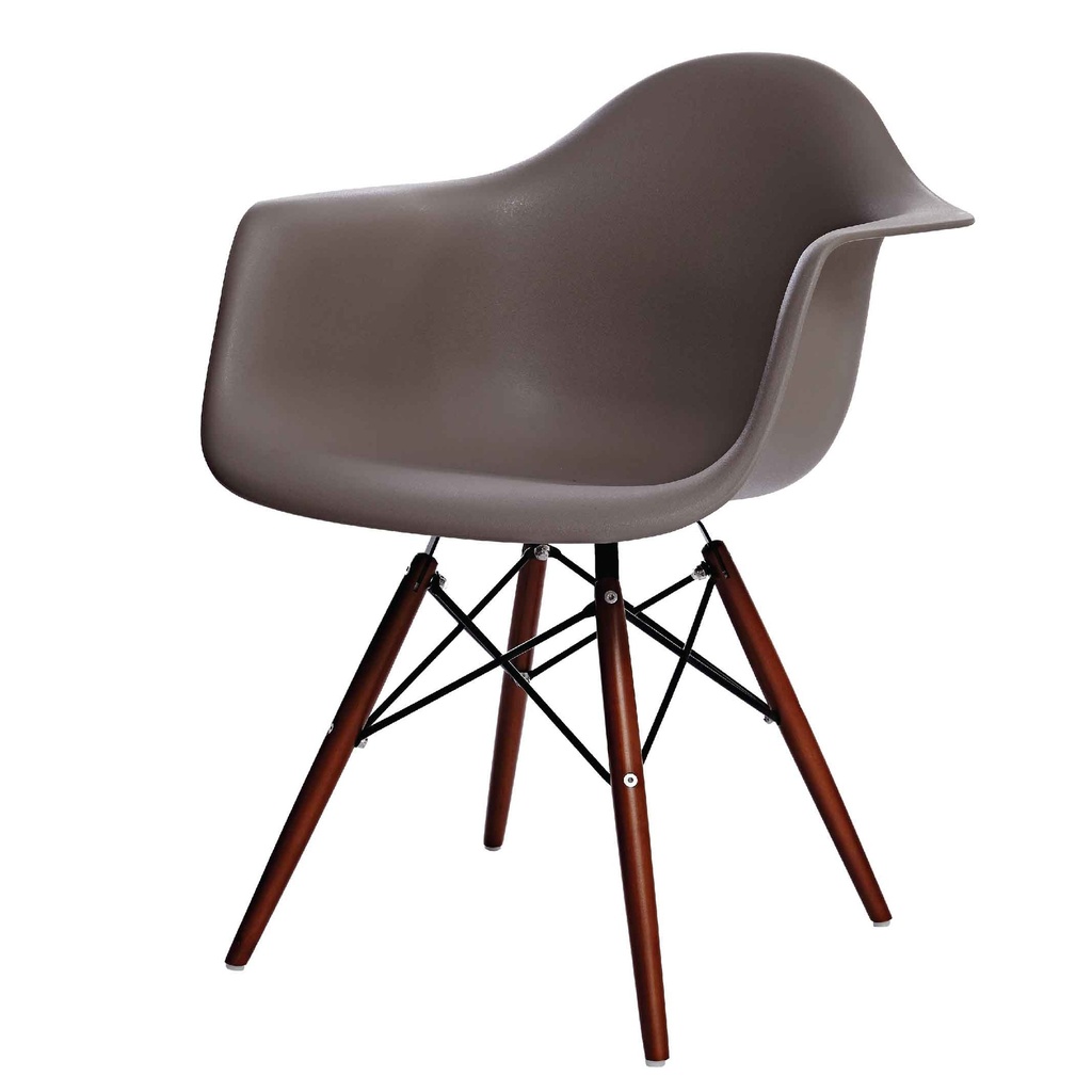 SILLA PLASTICA 132-DPP# MILD GREY# C/PATAS CHOCOLATE